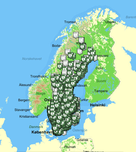 Hitta närmaste hjärtstartare